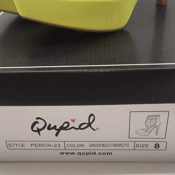 Qupid Women’s Platform Green Faux Snakeskin 5.5 in Heels Size 8 - Picture 15 of 16